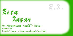 rita kazar business card